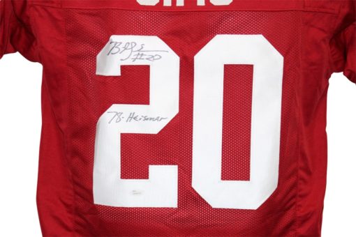 Billy Sims Autographed/Signed College Style Red XL Jersey Heisman JSA 13123