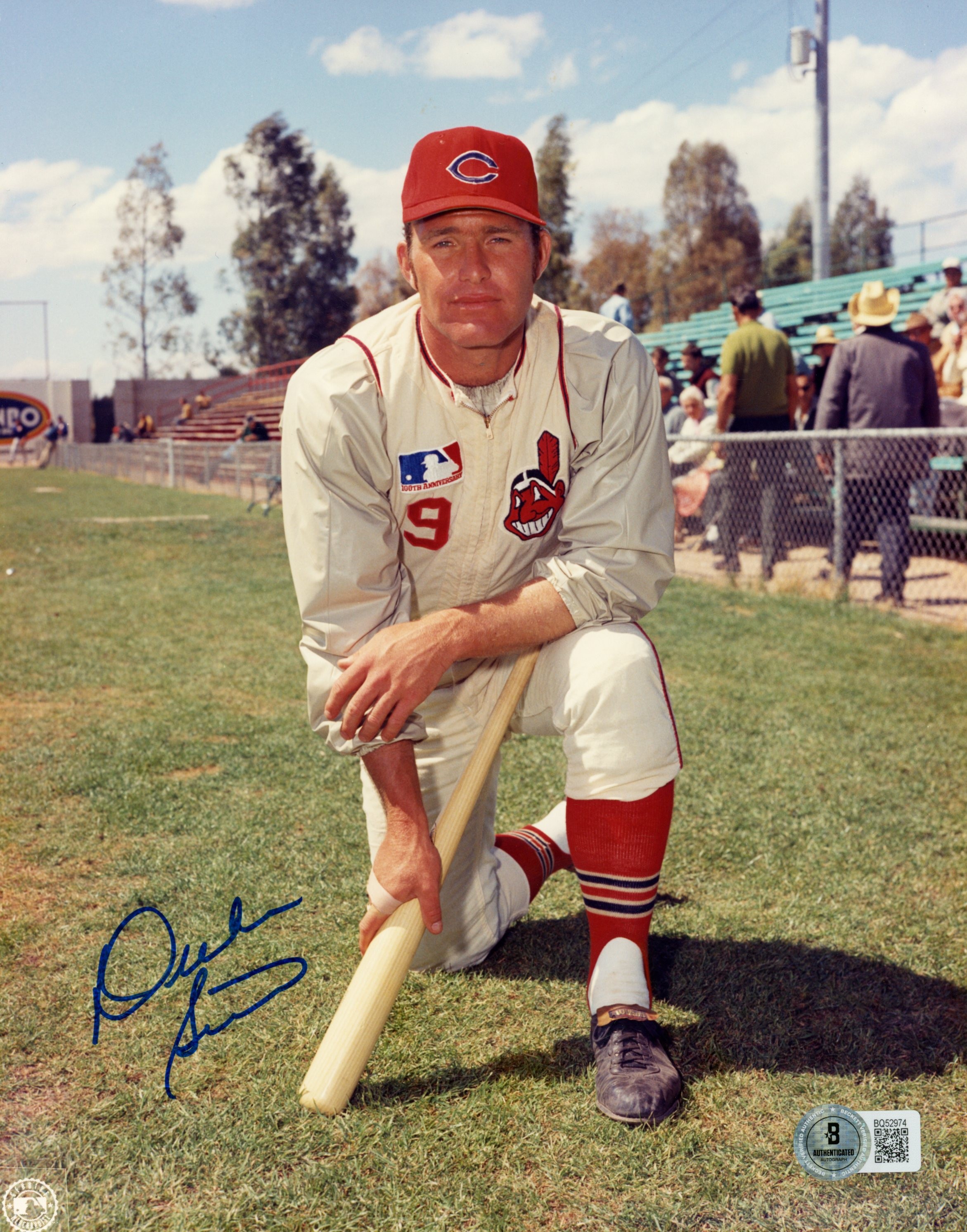 Duke Sims Autographed/Signed Cleveland Indians 8x10 Photo Beckett 57432