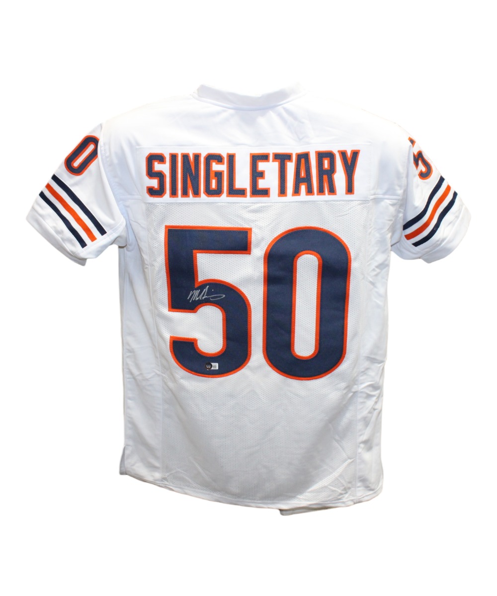 Mike Singletary Autographed/Signed Pro Style White Jersey Beckett 