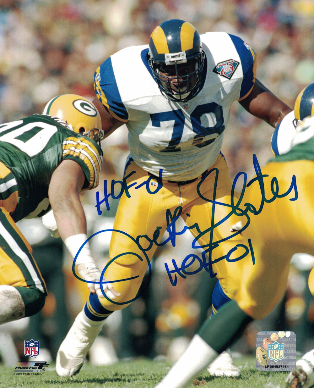 Jackie Slater Autographed/Signed Los Angeles Rams 8x10 Photo HOF 27927