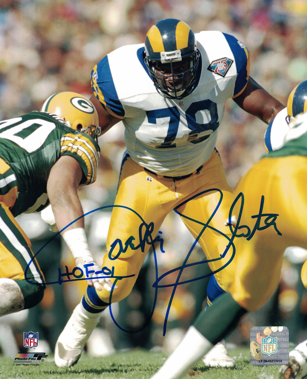 Jackie Slater Autographed/Signed Los Angeles Rams 8x10 Photo 27926
