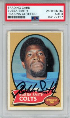 Bubba Smith Autographed 1970 Topps #114 Trading Card PSA Slab