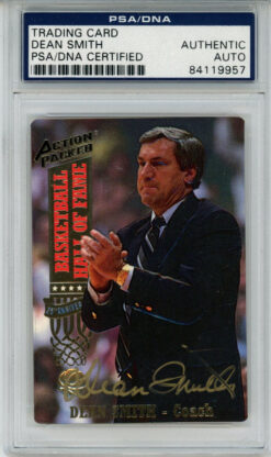 Dean Smith Signed 1993 Action Packed #16 Trading Card PSA Slab