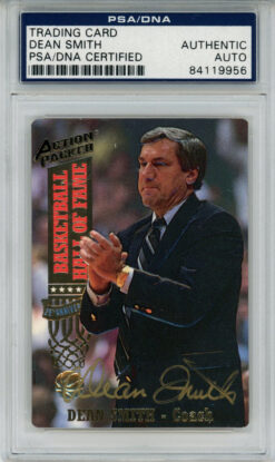 Dean Smith Signed 1993 Action Packed #16 Trading Card PSA Slab