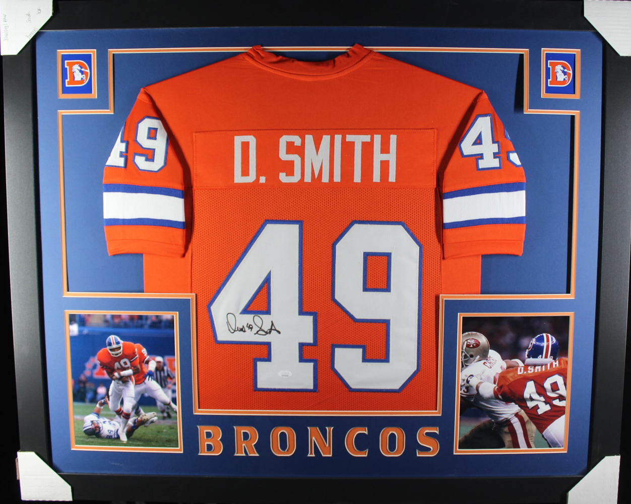 Dennis Smith Autographed/Signed Pro Style Framed Orange XL Jersey JSA