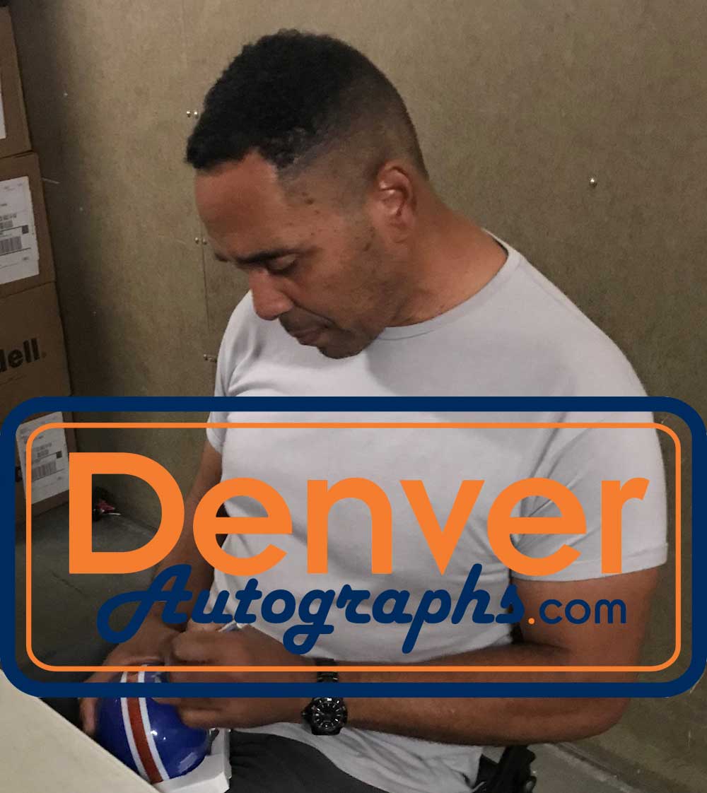 Dennis Smith Autographed/Signed Denver Broncos TB VSR4 Mini Helmet JSA