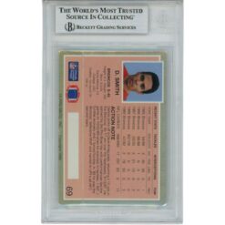 Dennis Smith Signed Denver Broncos 1990 Action Packed Card Slab Beckett 56138