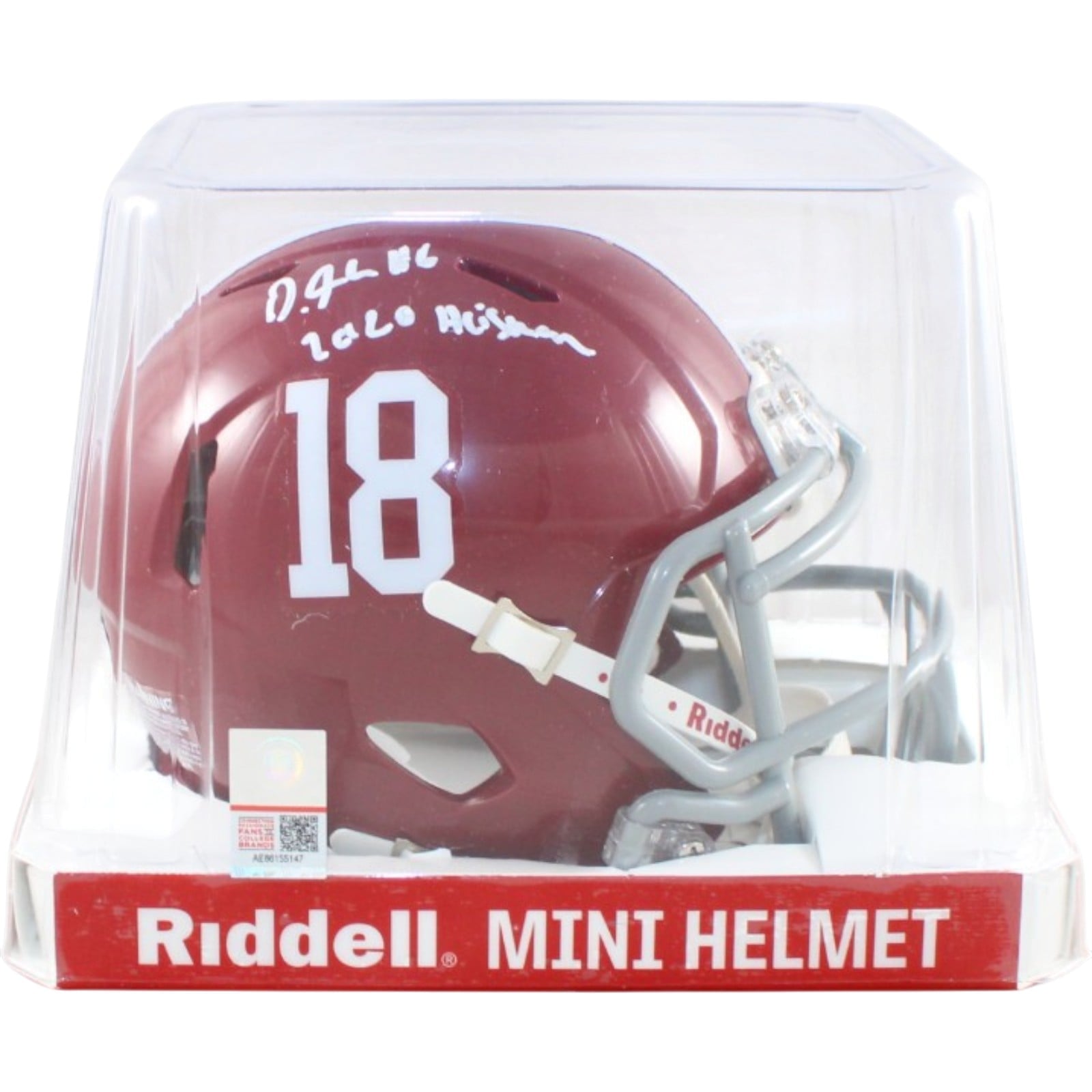 Devonta Smith Autographed Alabama Crimson Tide Mini Helmet Beckett W 58589 5 Devonta Smith Autographed Alabama Crimson Tide Mini Helmet Beckett W 58589
