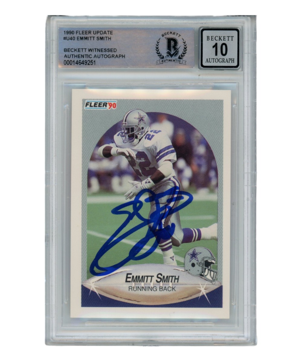 Emmitt Smith Autographed 1990 Fleer U-40 Grade 10 Auto Beckett 