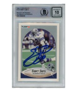 Emmitt Smith Autographed 1990 Fleer U-40 Card Grade 10 Auto Beckett 