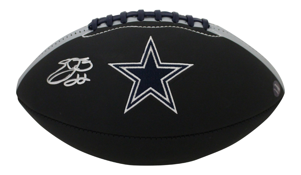Emmitt Smith Autographed/Signed Dallas Cowboys Black Logo Football BAS 28409