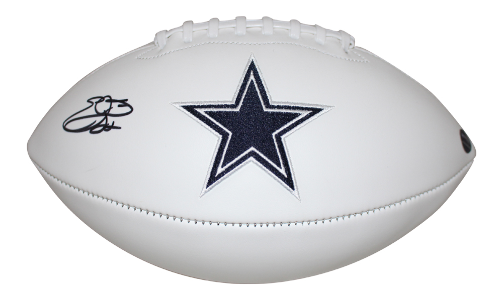 Emmitt Smith Autographed/Signed Dallas Cowboys Logo Football BAS 28408