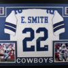 Emmitt Smith Autographed Dallas Cowboys Framed White XL Jersey PSA 10876