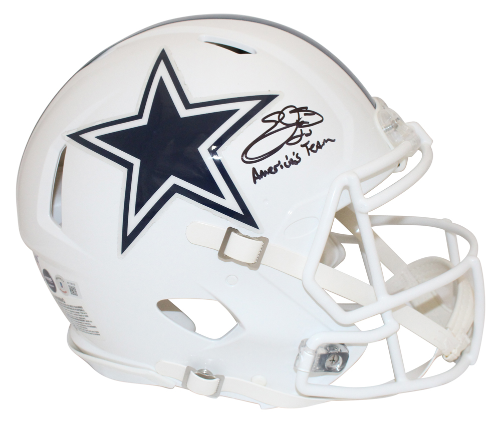 Emmitt Smith Signed Dallas Cowboys Authentic 2022 Alternative Helmet BAS