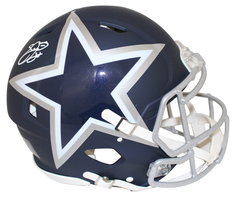 Emmitt Smith Autographed Dallas Cowboys Authentic AMP Helmet BAS 28462