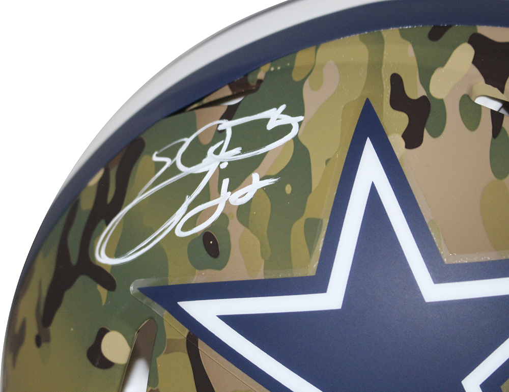 Emmitt Smith Autographed Dallas Cowboys Authentic Camo Speed Helmet 31361