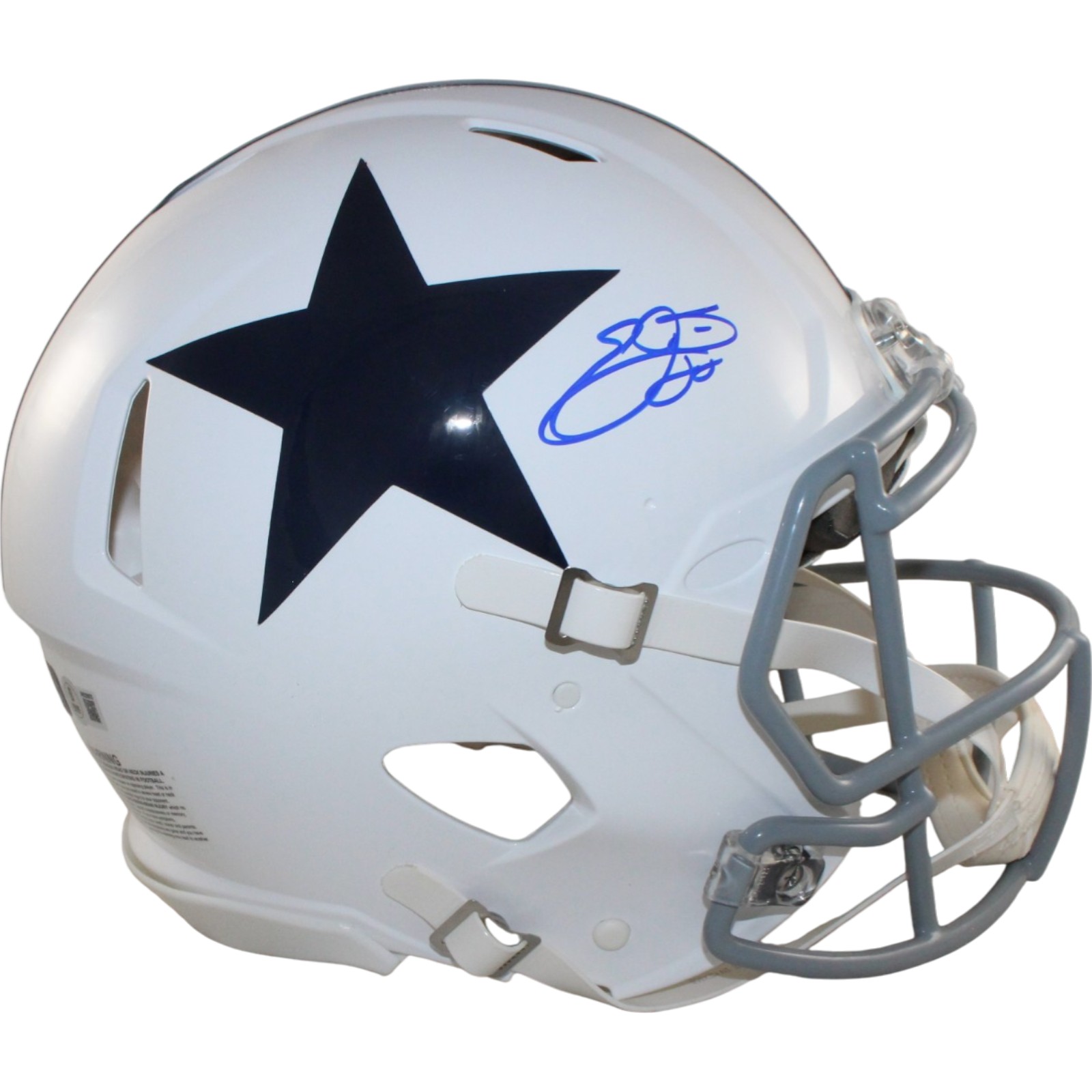 Emmitt Smith Autographed Dallas Cowboys Authentic TB Helmet Beckett WIT 55280