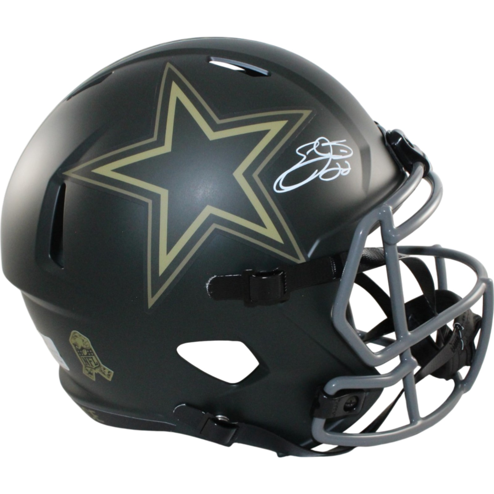 Emmitt Smith Autographed Dallas Cowboys F/S 25 STS Helmet Beckett Witness 55283