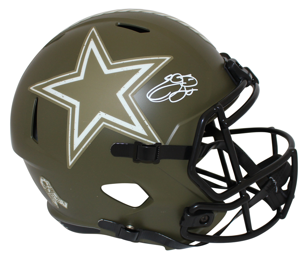 Emmitt Smith Autographed Dallas Cowboys F/S Salute Helmet Beckett