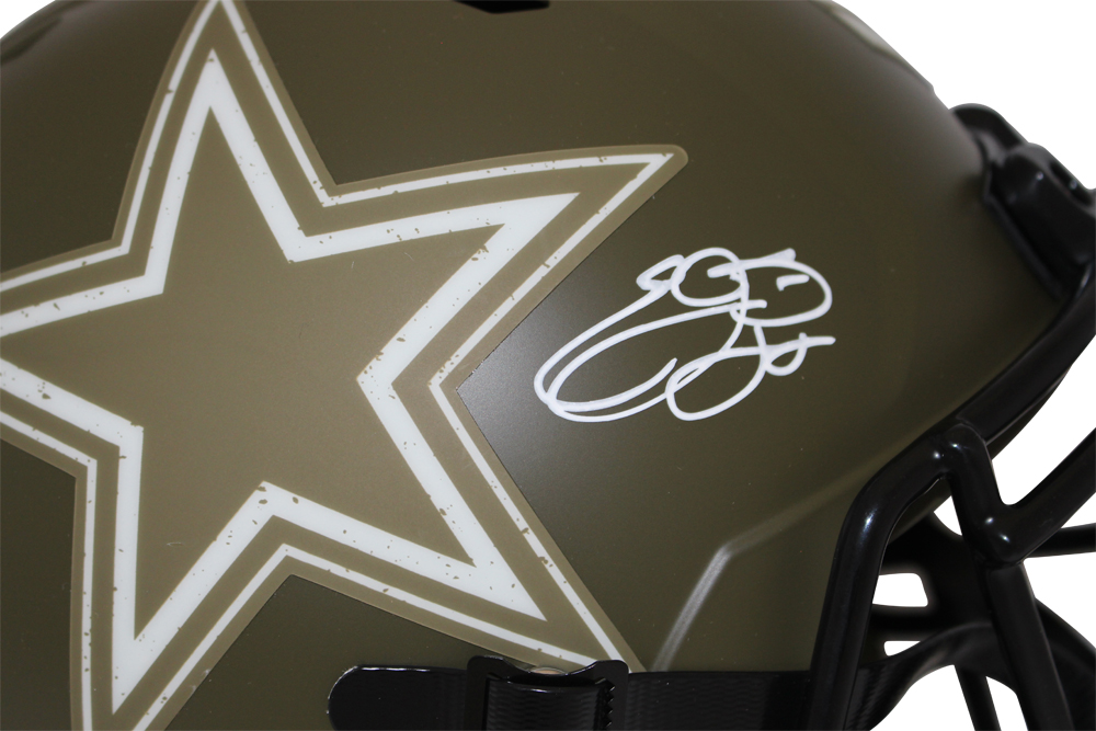 Emmitt Smith Autographed Dallas Cowboys F/S Salute Helmet Beckett