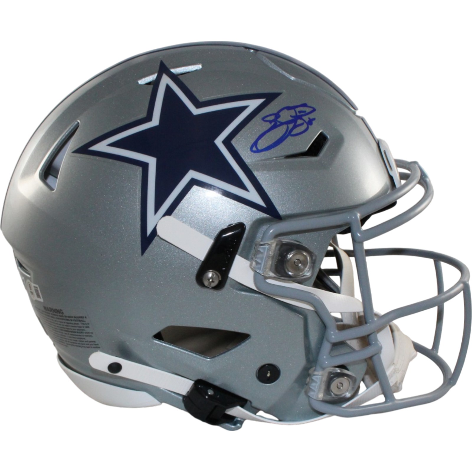 Emmitt Smith Autographed Dallas Cowboys Speedflex Helmet Beckett Witness 55293