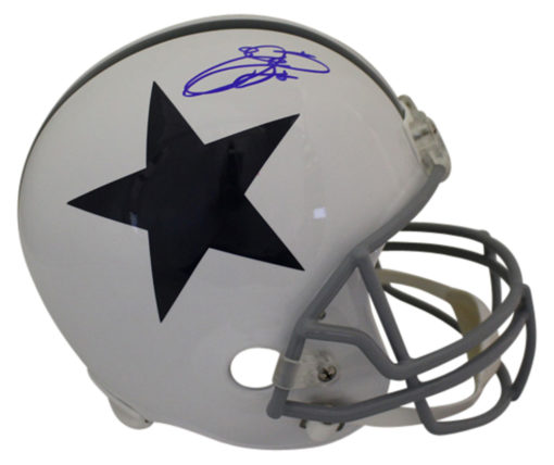 Emmitt Smith Autographed/Signed Dallas Cowboys White Replica Helmet PSA 13276