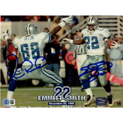 Emmitt Smith Michael Irvin Autographed Dallas Cowboys 8x10 Photo Beckett 49611