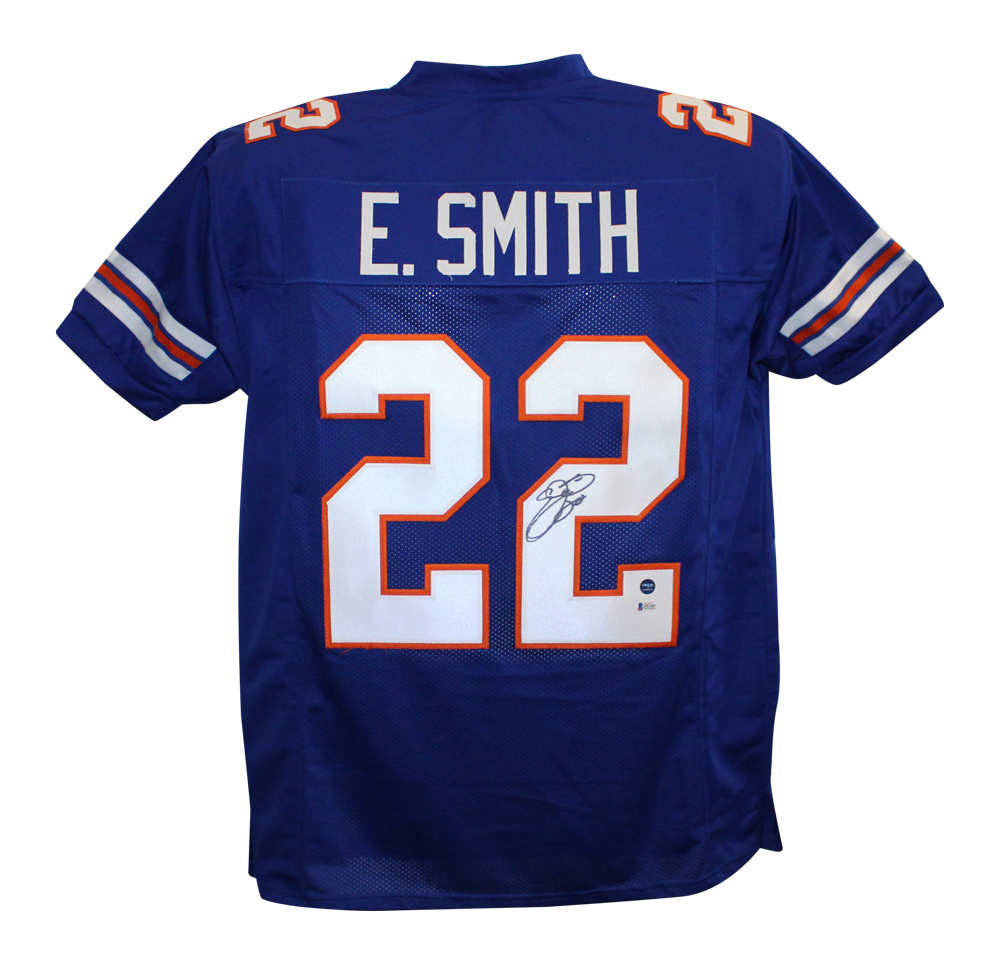 Emmitt Smith Autographed Signed College Style Blue XL Jersey BAS 26833 Denver Autographs