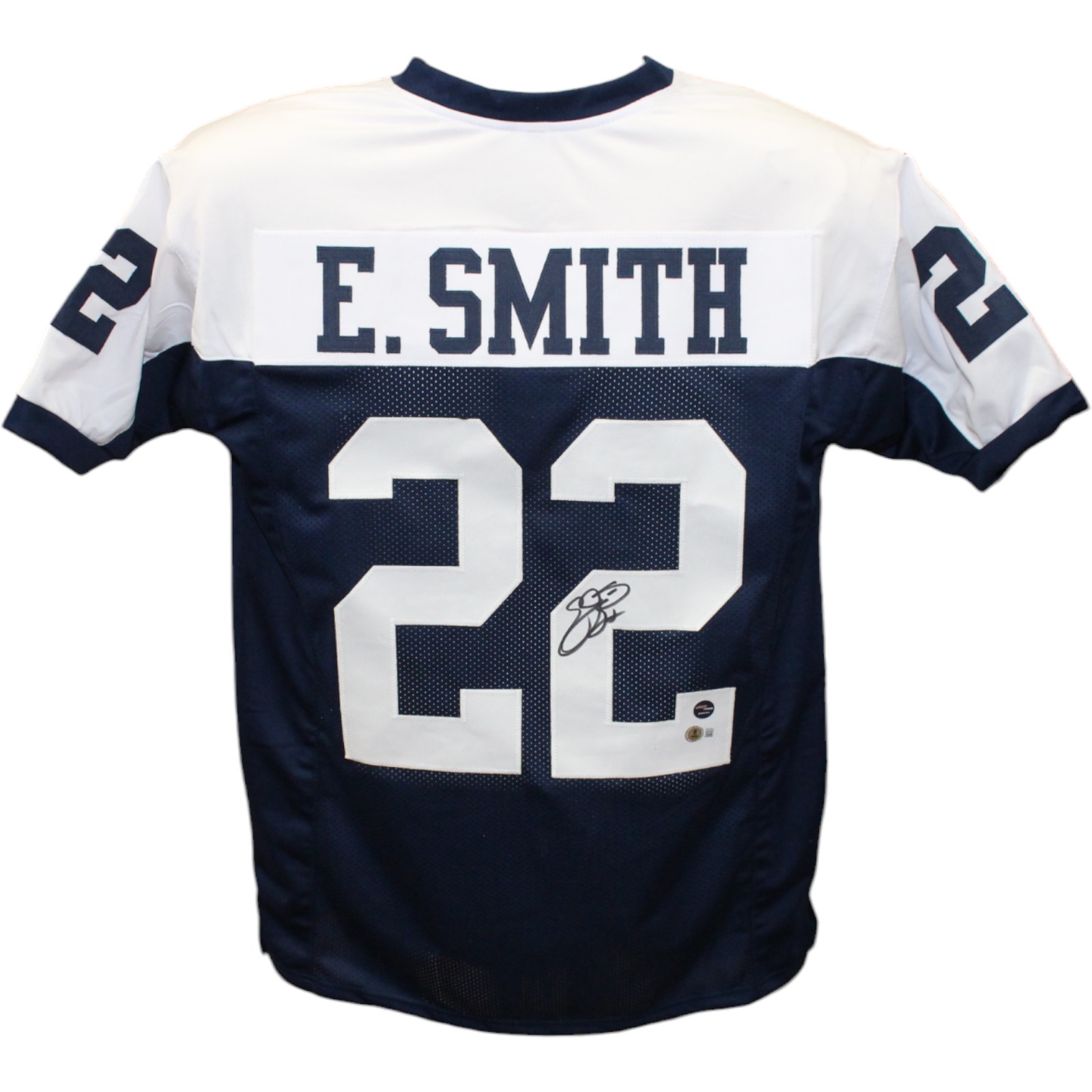 Emmitt Smith Autographed/Signed Pro Style Thanksgiving Jersey Beckett 