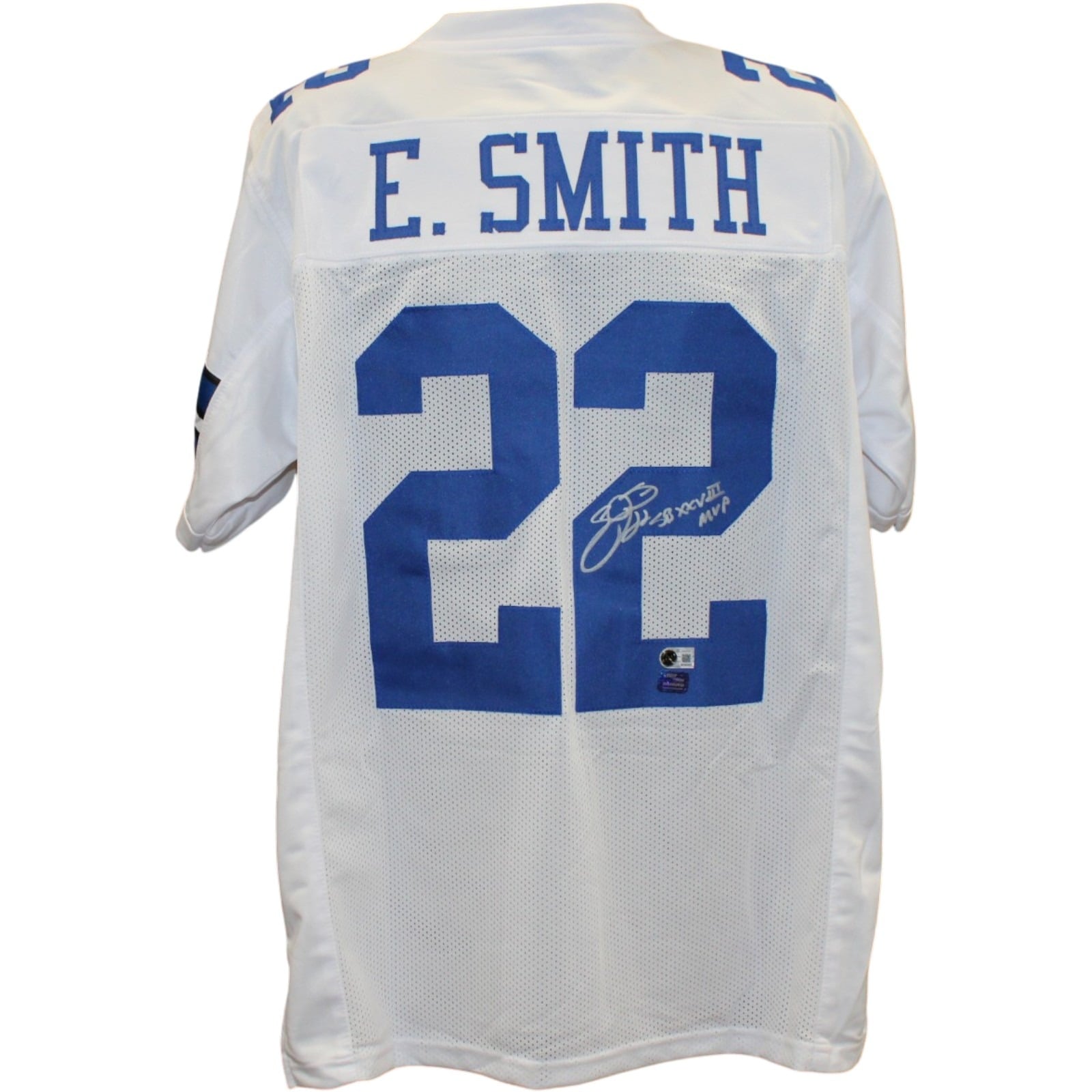 Emmitt Smith Autographed Pro Style Sz XL Jersey White SB XXXVIII MVP BAS W 58502