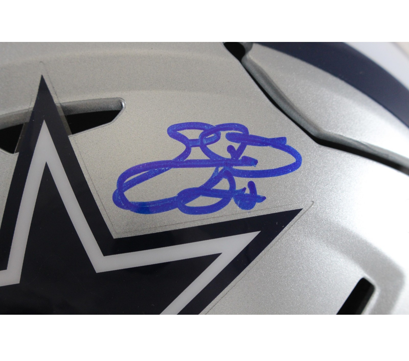 Emmitt Smith Autographed Dallas Cowboys Mid-Size Midi Helmet Beckett WIT 55268
