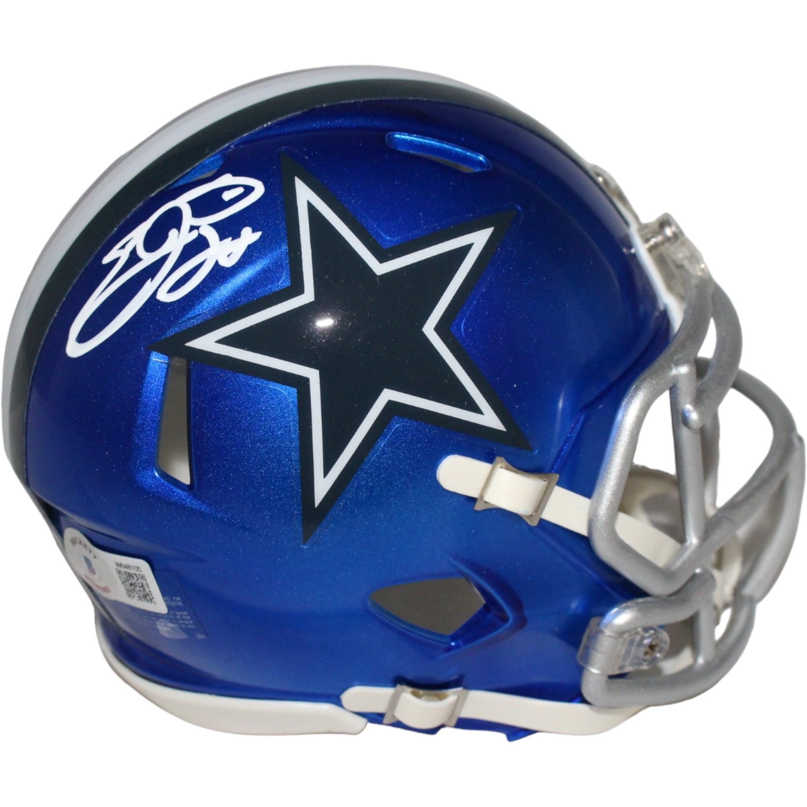 Emmit Smith Signed Dallas Cowboys Flash Mini Helmet Beckett 