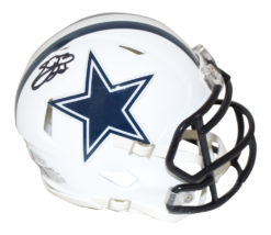 Emmitt Smith Autographed Dallas Cowboys Flat White Mini Helmet BAS 28410
