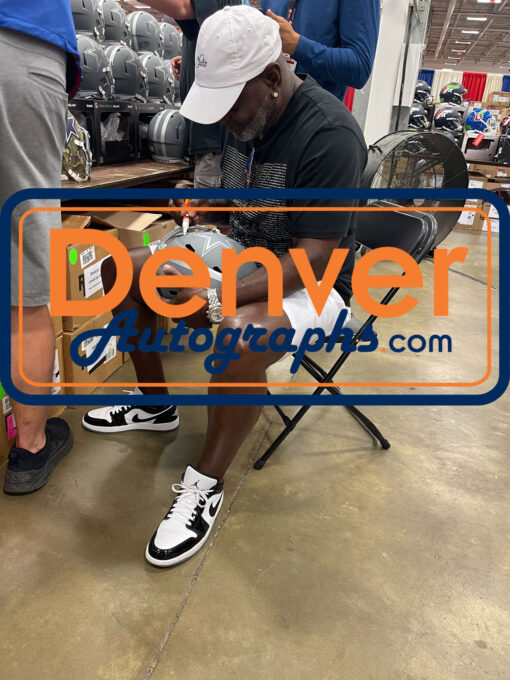 Emmitt Smith Autographed Dallas Cowboys Authentic Slate Helmet Beckett 48029