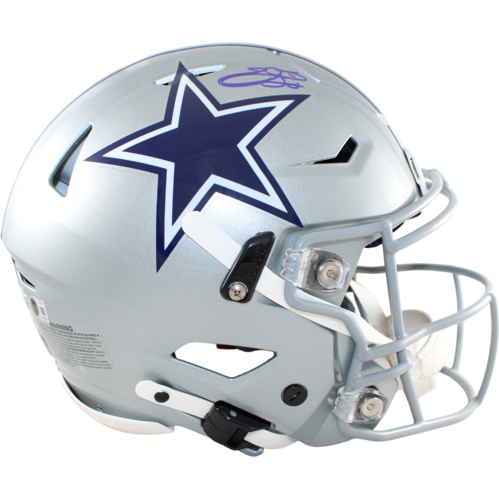 Emmitt Smith Autographed/Signed Dallas Cowboys SpeedFlex Helmet Beckett W 58493