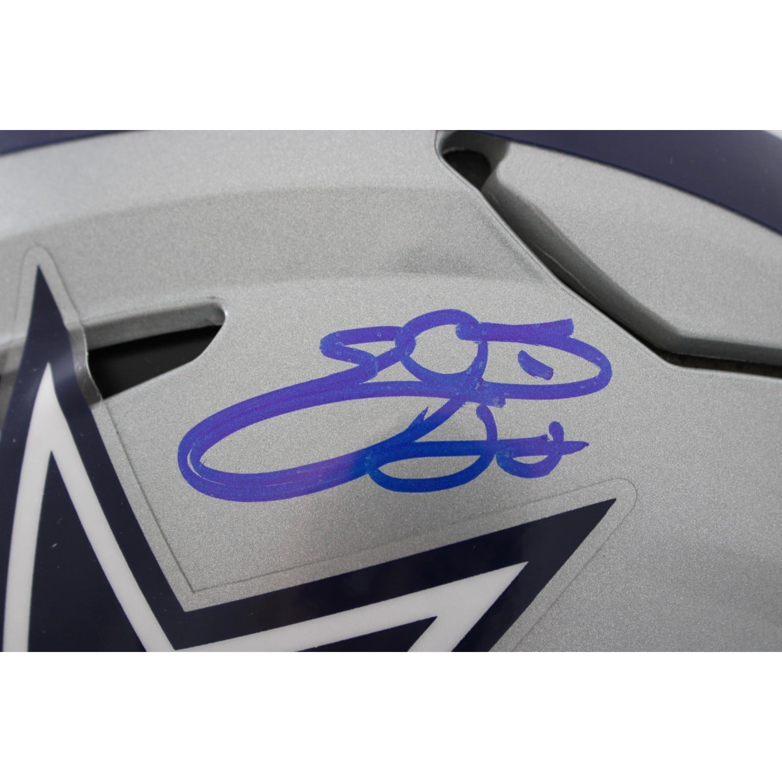 Emmitt Smith Autographed/Signed Dallas Cowboys SpeedFlex Helmet Beckett W 58493