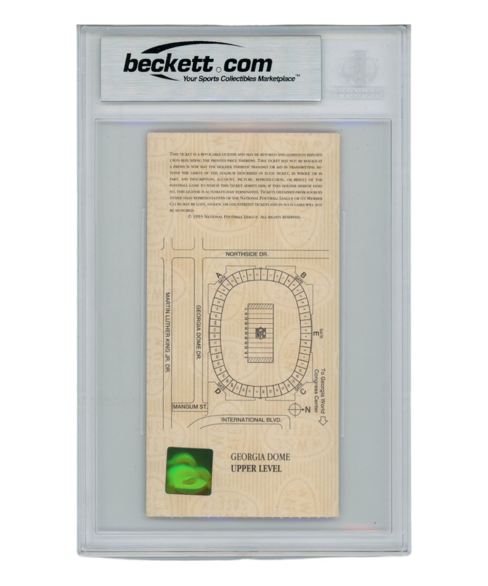 Emmitt Smith Signed Super Bowl XXVIII Ticket Stub MVP Grade 8 Beckett