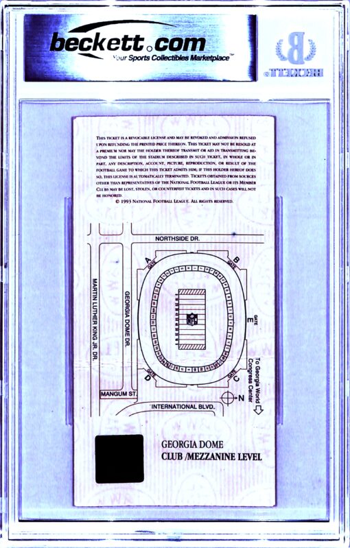 Emmitt Smith Signed Dallas Cowboys Ticket Stub SB XXVIII MVP Beckett Slab