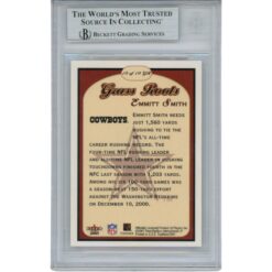 Emmitt Smith Autographed 2001 Fleer Traditon Grass Roots #10 Card Beckett 53511