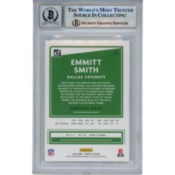 Emmitt Smith Autographed/Signed 2020 Donruss #86 10 Auto Card Slab Beckett 49937