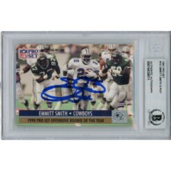 Emmitt Smith Autographed/Signed 1991 Pro Set #1 Trading Card Slab Beckett 53503