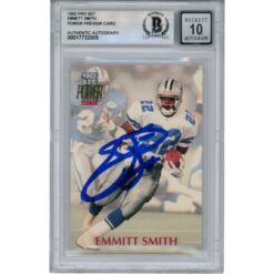 Emmitt Smith Autographed/Signed 92 Pro Set Power 10 Auto Card Slab Beckett 49945