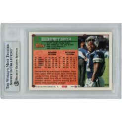 Emmitt Smith Autographed/Signed 1994 Topps #1 Trading Card Slab Beckett 49906
