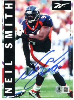 Neil Smith Autographed/Signed Denver Broncos 5x7" Photo Reebok Beckett 56079