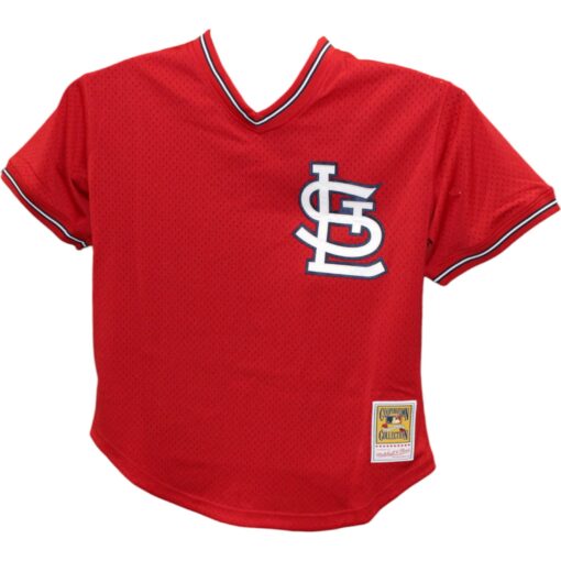 Ozzie Smith Autographed St Louis Cardinals Mitchell Ness Red Jersey FAN