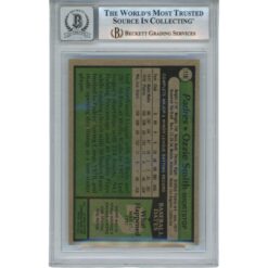 Ozzie Smith Autographed 1979 Topps #116 Slab Trading Card HOF Slab Beckett 53195