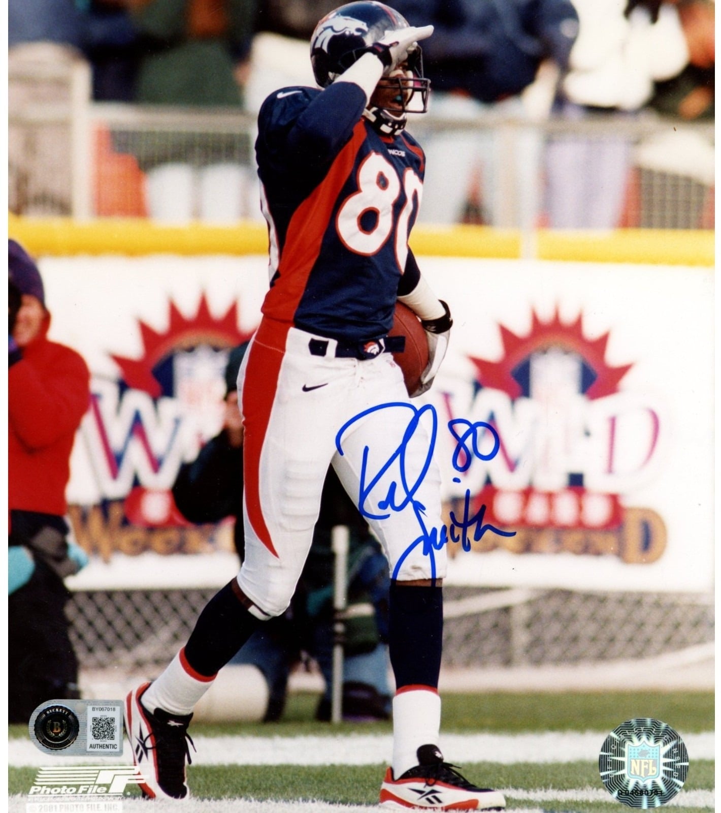 Rod Smith Autographed/Signed Denver Broncos 8x10 Photo Beckett 57800