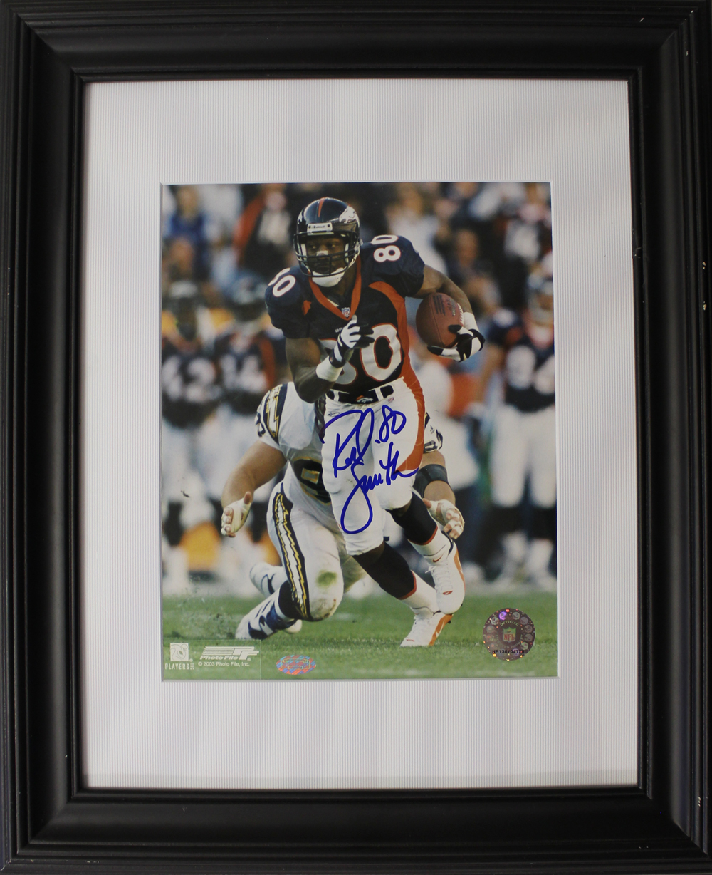 Rod Smith Autographed/Signed Denver Broncos Framed 8x10 Photo