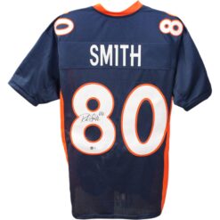 Rod Smith Autographed/Signed Pro Style Blue Jersey Beckett 44682