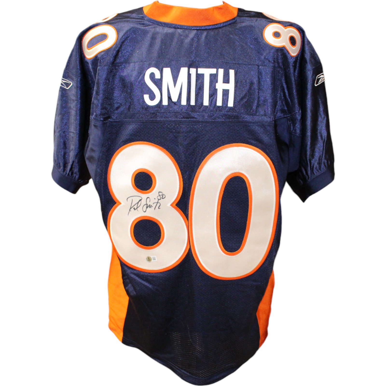 Rod Smith Signed Denver Broncos Blue Reebok Jersey Sz 50 Beckett 44673